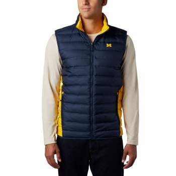 Columbia Gilet Heren, Collegiate Lake 22 Reversible - Michigan Donkerblauw Geel, 50XCOEFGA